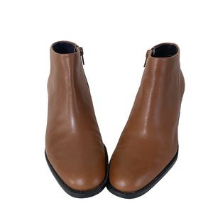 Dark Tan Leather Ankle Boots